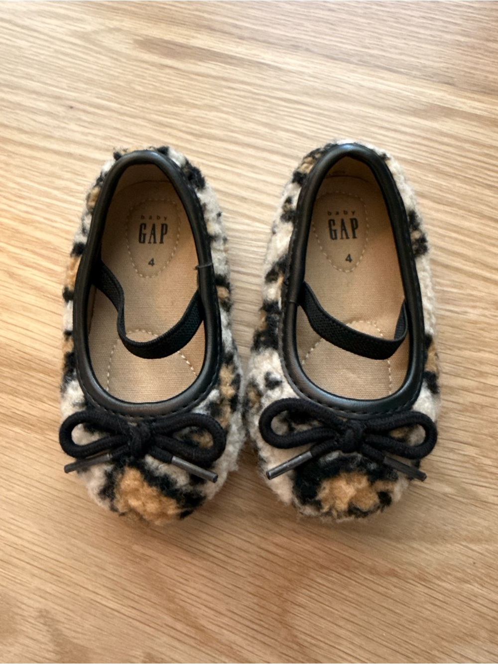 GAP Kids Leopard-Print Faux-Fur Moccasins in Black & Brown